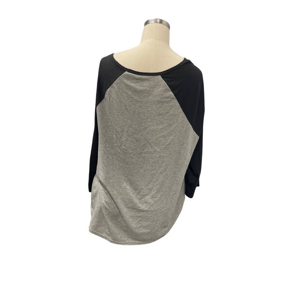 Holiday Time 1X Gray Long Sleeve T-Shirt With Plaid & Leopard Christmas Trees - Picture 4 of 6